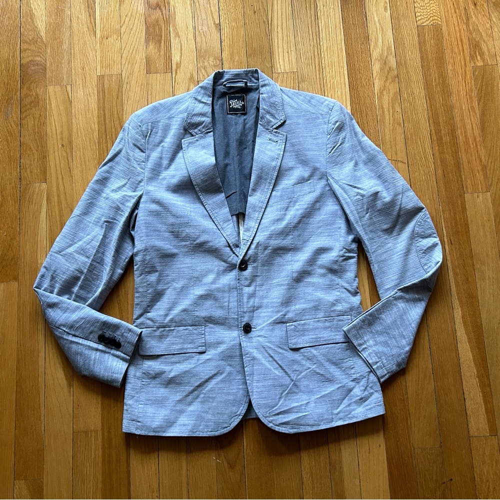 JACHS New York Gray Blazer with Elbow Patches - Medium
